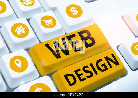Konzeptionelle Bildunterschrift Web Design, Business Showcase, der für die Produktion und Wartung von Websites verantwortlich ist Stockfoto