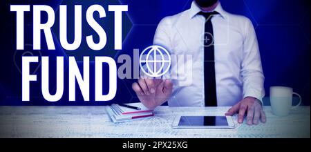 Treuhandfonds für konzeptionelle Darstellungen, Geld für Geschäftsideen, das von Treuhändern für die Begünstigten gehalten wird Stockfoto