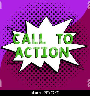 Textüberschrift mit Call-to-Action, Geschäftsansatz Ermuntern Sie die Entscheidung, um eine erfolgreiche Strategie voranzutreiben Stockfoto