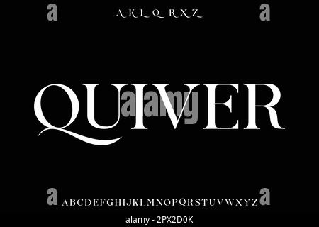 Eleganter, luxuriöser Serif mit hohem Kontrast zeigt den Schriftartvektor mit alternativem Vektor an Stock Vektor