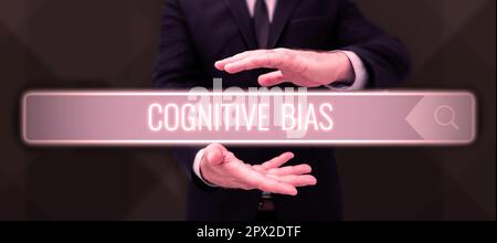 Begrifflicher Titel kognitive Voreingenommenheit, begrifflicher Begriff bedeutet psychologische Behandlung psychischer Störungen Stockfoto