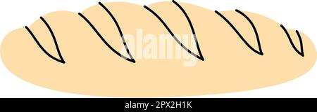 Frisches französisches Baguette, Long-Loaf-Brotsymbol. Silhouette für Backwaren und Backwaren. Vektordarstellung. Stock Vektor