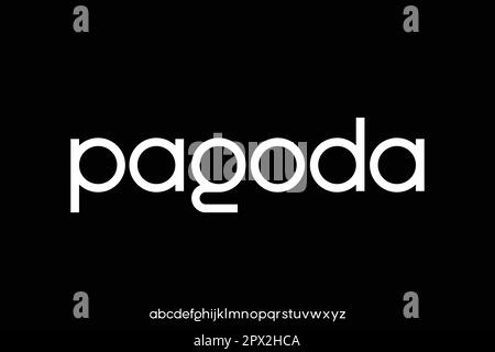 Moderne, saubere, einzigartige Kleinbuchstaben ohne serifenartige Schriftartvektoren Stock Vektor