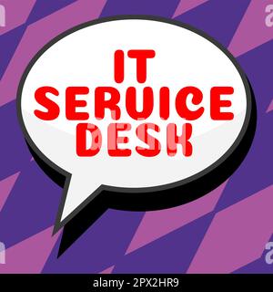 Schreiben, Text anzeigen IT Service Desk, Business Overview technologischer Support Online-Hilfe-Center Stockfoto