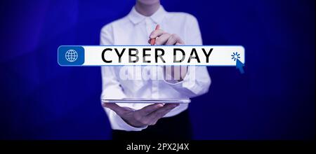 Konzepttitel Cyber Day, Business Showcase Marketing Term für den Montag nach dem Thanksgiving in den USA Stockfoto