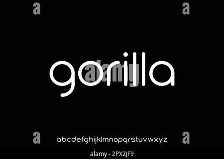 Moderne kreative Runde ohne serifenförmigen Schriftvektor in minimalem Design Stock Vektor