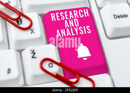 Text, der Inspiration Research and Analysis, Business Concept Strategic Thinking und Decision Making Existing oder New zeigt Stockfoto