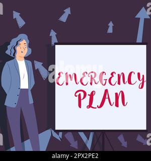 Schreiben mit Text Notfallplan, Business Showcase Verfahren für die Reaktion auf größere Notfälle vorbereitet sein Stockfoto