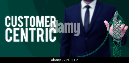 Text mit Inspiration Kundenorientierung, Internet-Konzept, wie man sich um die Kunden kümmert, um deren Vergnügen zu gewährleisten Stockfoto