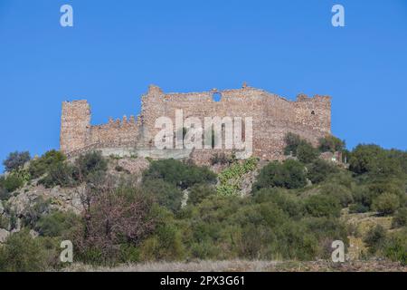 Die Festung von Marmionda bleibt. Portezuelo, Extremadura, Spanien Stockfoto