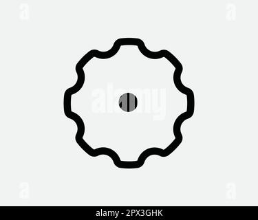 Symbol „Gear Line“. Zahnrad Zahnrad Getriebe Motor Mechanische Einstellungen Symbol Symbol Symbol Symbol Zeichen Grafik Abbildung Clipart Vector Cricut Stock Vektor