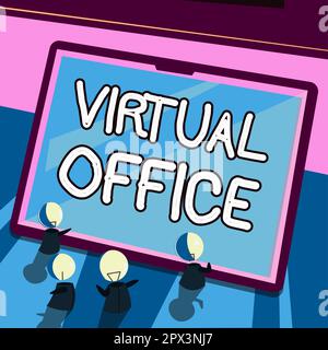 Schreiben und Anzeigen von Text Virtual Office, Konzept bedeutet Mobile Arbeitsumgebung mit Telekommunikationsverbindungen Stockfoto