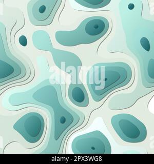 Farbenfrohe abstrakte Ebenen. Hintergrund im PaperCut-Stil. Lebendige 3D-Topographieformen. Attraktives Banner, Poster, Broschüre, Vorlage, Flyer-Design. Stock Vektor