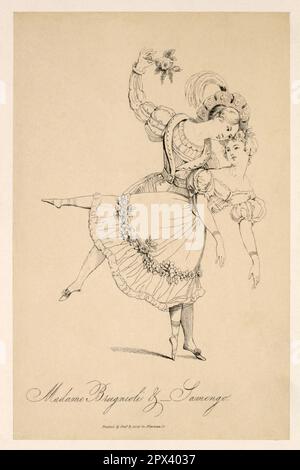 1830 c. , LONDON , GROSSBRITANNIEN : der gefeierte italienische Koreographen und Tänzer PAOLO SAMENGO ( 1797 - 1863 ) und seine Ehefrau feierten die Ballerina Amalia Brugnoli Samengo ( Samingo , 1802 - 1892 ) , verheiratet in Neapel ( Italien ) , 1828 . Porträt eines unbekannten britischen Graveurs , gedruckt von Graf & Sorel, 14, Newman Street, London . - GESCHICHTE - FOTO STORICHE - BALLERINO - CHOREOGRAPHER - COREOGRAFO - Ballett - BALLETTO CLASSICO - Theater - TEATRO - TANZ - DANZA - KLASSIK - Tänzer - Illustrazione - Illustration - Ballerina - OTTOCENTO - '800 - 800 's - PORTRAIT - RITRATTO - marito e moglie - Ar Stockfoto