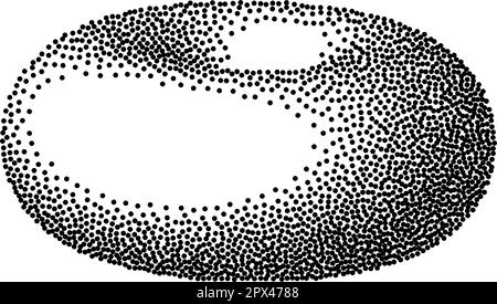 Stipple Torus. Geometrische Punktmuster-Figur Stock Vektor