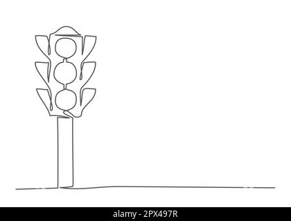 Ampel, eine Linie auf weißem Hintergrund Stock Vektor
