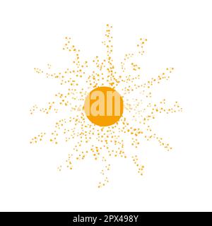 Grafische abstrakte Sonne, Sonnensymbol, Astrologische Symbole, Vektordarstellung, Silhouette. Vektor-Konstruktionselement Stock Vektor