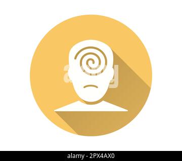 Psychose-Symbol mit langem Schatten für Grafik- und Webdesign. Stock Vektor