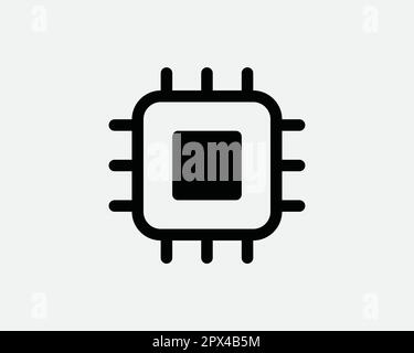 Computerchip-Symbol. Symbol Für Den Mikrochip Des Elektronischen Prozessors Mit Künstlicher Intelligenz. CPU-Grafikkarte Signaturvektor Grafikdarstellung Clipart Cricut Stock Vektor