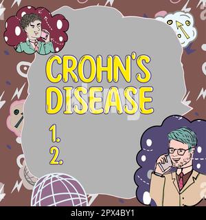 Begrifflicher Titel Morbus Crohn, begriffliche photoentzündliche Erkrankung des Gastrointestinaltrakts Stockfoto