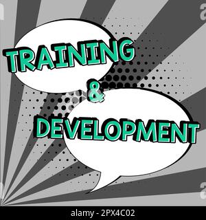 Inspiration zeigt Schild Training Development, Wort geschrieben auf Organisate Additional Learning Expedite Skills Stockfoto