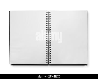 Leere realistische Spirale notebook auf weißem Hintergrund Stockfoto