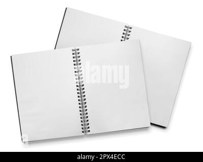 Leere realistische Spirale notebook auf weißem Hintergrund Stockfoto