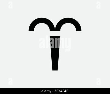 Aries Horoskop Zodiac-Symbol. Astrologie Astronomie Star Line-Symbol. Astrologische Mythologie Cosmos-Zeichen Lineare Vektoren Grafikdarstellung Clipart Cricu Stock Vektor