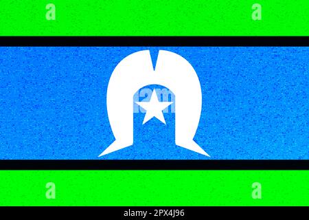 Die Flagge der australischen Torres-Strait-Insulaner mit grunge Stockfoto