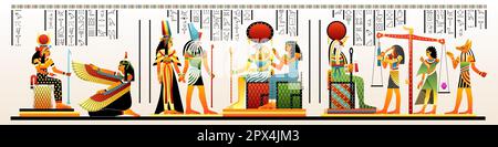 Ägyptisches Papyrus mit Hieroglyphen Stock Vektor