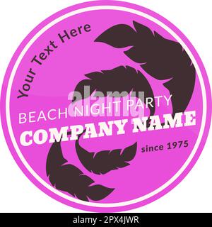 Firmenname auf dem Logo, Beach-Night-Party-Vektor Stock Vektor