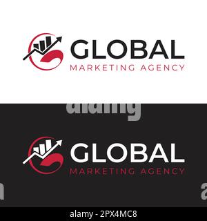 Marketinglogo des Symbols für die globale SEO-Auditlinie, Abbildung des Übersichtsvektorsymbols. Pixelgenaue, Bearbeitbare Kontur. Stock Vektor