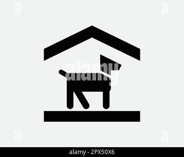 Symbol Hundehütte. Hundetier Haus Bordhütte Hüttensymbol. Haustier-Adoption-Care-Center Für Den Innenbereich – Signalvektor – Grafische Illustration – Clipart Cricut Stock Vektor