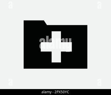 Symbol Für Ordner Für Gesundheitsdatensätze. Medizinisches Aktendokument Patienteninformationen Krankenhaus-Symbol Zeichen-Symbol Bildmaterial Grafik-Illustration Clipart Vector Cricu Stock Vektor