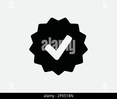 Symbol „Verifiziertes Abzeichen“. Häkchen Häkchen Häkchen Häkchen Akzeptieren Bestätigen Checkmark Account Verification Stamp Symbol Vector Graphic Illustration Clipart Cricut Stock Vektor