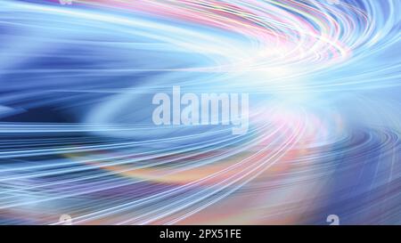 Neonlicht verschwimmt. Farbige Lichtüberlagerung. Disco-Beleuchtung. Unschärfe-Effekt Blau-Pink-Grün ultraviolette Strahlung weiche Textur auf dunkler abstrakter leerer Rückseite Stockfoto