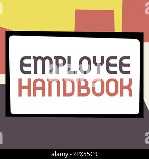 Schreiben mit Text Mitarbeiterhandbuch, Business Showcase Dokument, das ein Betriebsverfahren des Unternehmens enthält Stockfoto