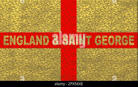 Die Flagge von England und St. George mit Text in Mosaikoptik Stockfoto