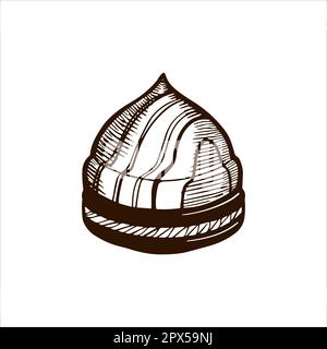 Dessert Clipart. Handgezeichnetes Baiser, Cupcake, Schokolade, Gebäck. Vektordarstellung Stock Vektor