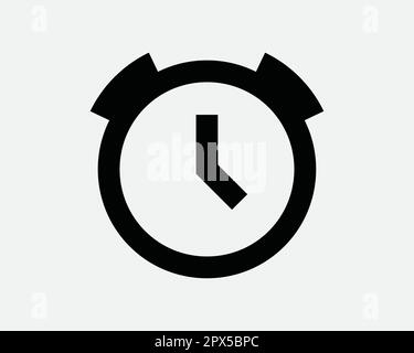 Symbol Für Weckzeile. Zeitschaltuhr Uhr Stoppuhr Erinnerungszeichen. Retro Vintage Classic Analogsymbol Schwarze Vektorgrafik Clipart Cricu Stock Vektor