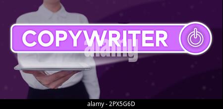 Handschriftlicher Text Copywriter, Business Approach Schreiben des Textes von Werbung oder Werbematerial Stockfoto