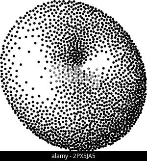 Stipple Torus. Geometrische Punktmuster-Figur Stock Vektor
