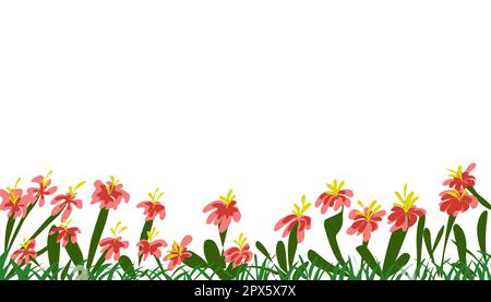 Hintergrunddarstellung mit vielen Hibiskusblumen. Perfekt für Hintergrundbilder, Website-Hintergründe, Buchumschläge, Grußkarten, Einladungskarten, pos. Stockfoto