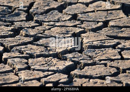 Getrockneter Schlammsee während einer Dürre in Oklahoma Stockfoto