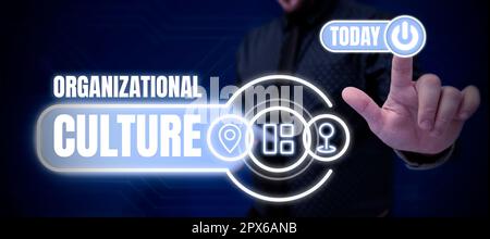Textunterschrift Präsentation der Unternehmenskultur, Internetkonzept die Untersuchung der Art und Weise, wie Menschen innerhalb von Gruppen interagieren Stockfoto