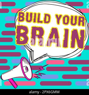 Konzeptionelle Überschrift Aufbau Ihres Gehirns, unternehmerischer Ansatz mentale Aktivitäten zur Erhaltung oder Verbesserung kognitiver Fähigkeiten Stockfoto