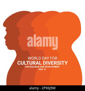 Welttag Für Kulturelle Vielfalt Für Dialog Und Entwicklung. Mai 21. Urlaubskonzept. Vorlage für Hintergrund, Banner, Karte, Poster Stock Vektor