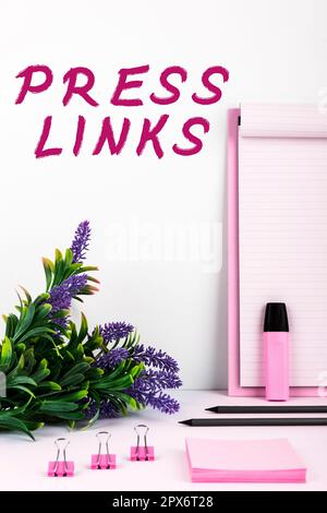 Handgeschriebener Text Press Links, Konzept, das die Rangfolge einer Site bei der Suche manipulieren soll Stockfoto
