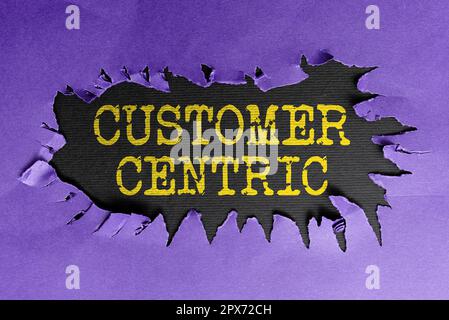 Text zeigt Inspiration Kundenorientierung, Konzept bedeutet, dass man sich um die Gäste kümmert, um deren Freude zu gewährleisten Stockfoto