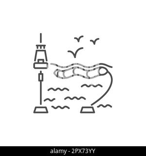 Lineares Vektorsymbol für Wellenenergie Stock Vektor